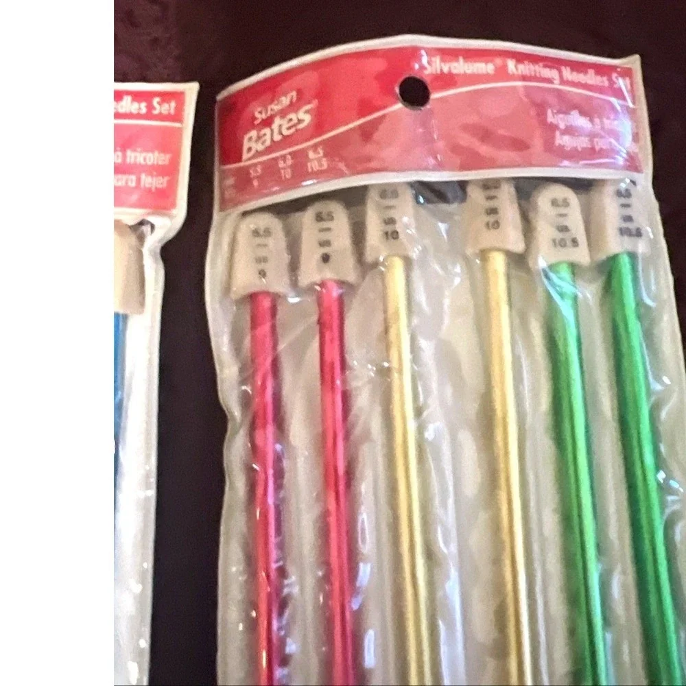 Vintage Susan Bates Silvalume Knitting Needle Sets 11191 11192 11193 Lot of 3